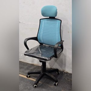 V Mesh Chair - Cyan Black Colour